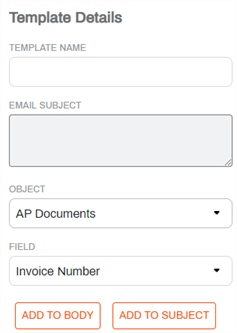 Email template details